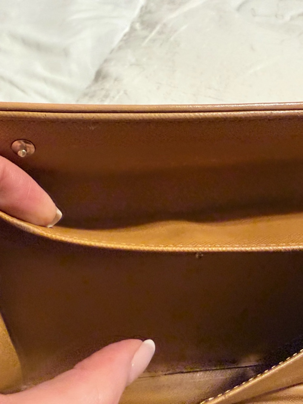 Louis Vuitton Tan Embossed Monogram Fold-Over Clutch - Picture 10 of 12